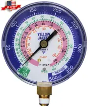 Yellow Jacket 49138 3-1/8" Blue Compound, 30", 0-350 psi, R-22/404A/410A Gauge