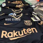 剩S YM-XL, NIKE BARCELONA 2020/21 AWAY 巴塞隆納黑金客場短袖球迷版足球衣