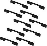 Set of 10 NUZAMAS Matt Black Cabinet Door Handles and Pulls, Furniture Drawer Handles, Zinc Alloy, 140mm Long, Kitchen Cabinet Wardrobe Knobs Bars, Center to Center 128mm