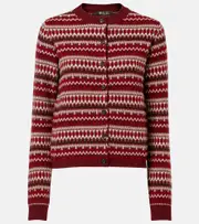 [Loro Piana] Loro Piana Alpe Pile cashmere cardigan AU 12 red