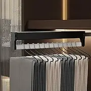 Pull-Out Trousers Rack 37cmx10cm Pull Out Pants Stainless Steel Extendable Trouser Rack Multifunctional Slide Clothes Hangers Organizer Retractable Closet Rod with Sliding Rail for Pants Coa