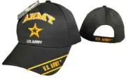 U.S. ARMY NEW STAR EMBLEM CAP HAT BLACK (NEW LICENSED ARMY STAR)