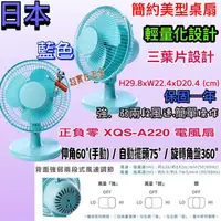 在飛比找蝦皮購物優惠-日本 正負零 XQS-A220 電風扇 桌上型風扇電風扇 藍