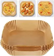 Air Disposable Paper Liners, Square Air Fryer Paper Liner Non-Stick Baking Paper Liners 16/20CM (50, L (20x20x4.5cm))