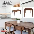 Priceworth Junny Dining Table RW Walnut Veneer Finish Top Solid Rubberwood Legs