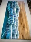 Ocean Table, Epoxy Ocean Table, Resin Table, Wood Table, Handmade Furniture Deco