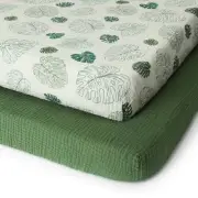 Muslin Mini Crib Sheets, Pack and Play Mattress Sheets Fitted for Pack N Play...