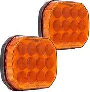LBUK Wireless Rechargeable Magnetic Trailer Hazard Warning Strobe Light Set