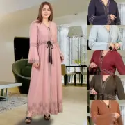 Muslim Abaya Long Sleeve Kaftan Abaya Women Evening Caftan Cocktail Dresses Gown