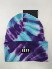 Neff Beanie Hat Tie Dye Blue + Purple Kids Teen Adult OSFM NWT