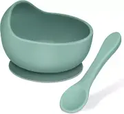 Silicone Suction Baby Bowl with Baby Led Weaning Spoon Self Feeding, Baby & Todd