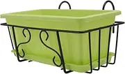 MERRYHAPY Railing Hanging Plant Pot Indoor Flower Pot Holder Plant Stand Balcony Flower Rack