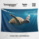 🧷免運創意海洋生物海龜照片水族館臥室客廳墻布裝飾背景布海報掛布掛毯