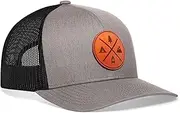 [HAKA] Camping Hat – Outdoors Trucker Hat for Men & Women, Baseball Cap Adjustable Snapback - Leather