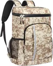 Leakproof Camouflage Insulated Backpack Cooler for Picnic & Hiking - 45 Can
