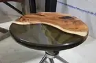 18" Elegant Epoxy Round Side End Table Modern Living Room Furniture