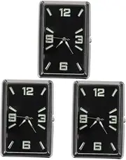 ULTECHNOVO 3pcs Car Clock Square Tiny Analog Clock Decor Electric Timer Miniature Cars Mini Automotive Stick on Watch Air Vent Clock Analog Clock for Car Clocks Car Adhesive Small Cars Quartz