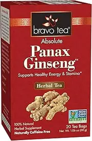 Bravo Tea, Absolute Panax Ginseng, Single Box, 20 Bags