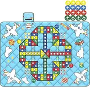 Outdoor Play Mat, Waterproof Picnic Blanket, Foldable Chess Carpet, Multi-Use Board Game, with Chess Pieces, (Large Size), for Beach, Camping, Family Parties