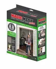 Magic Mesh Double Door- Hands Free Magnetic Screen Door, Fits French & Black