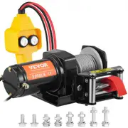 VEVOR Electric Winch, 907 kg Load Capacity Steel Rope Winch, IP55 0.4 cm x 12 m ATV UTV Winch with Wired Handheld Remote & 4-Way Fairlead for Towing J