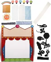 1 Set Puppet Theater Set with Shadow Puppet Accessories for Creative Craft and Storytelling for DIY Science Projects and Handcraft Skills Development