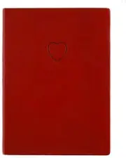 WORLD TRAVELER Eccolo Red Embossed Heart Writing Journal A