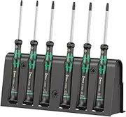 Wera 2067/6 Micro Security Torx BO Precision Screwdriver Set and Rack, 6 Pieces