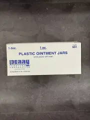 Empty/New Plastic 1 oz Ointment/Cream Jars (Pack of 12)