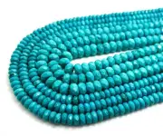 Blue Turquoise Rondelle Faceted 4mm x 8mm, 3mm x 6mm Gemstone Beads PG95B