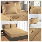 Select Sheets & Deep Pocket 1000 TC OR 1200 TC Organic Cotton Taupe Stripes