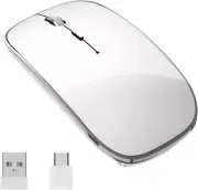 Wireless Mouse Chargeable Portable Silent USB and Type-C Dual Mode White