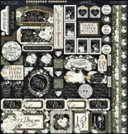 Graphic45 P.S. I LOVE YOU 12x12 CARDSTOCK STICKER SHEET scrapbooking