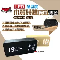 在飛比找樂天市場購物網優惠-【CAMP PLUS】多功能LED木質時鐘 小巧方型 可充電
