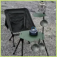在飛比找蝦皮購物優惠-戶外野營六角折疊戰術桌鋁合金輕便可愛便攜野餐桌帶燈座