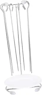 FONDOTIN 1 Set Stainless Steel BBQ Hanging Rack for Grilling with BBQ Needles Durable Barbecue Tool for Home and Outdoor Cooking for Canteens