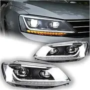 2 Pcs Car Styling Headlights Compatible For VW Jetta Mk6 LED Headlight 2011-2018 B8 Design Head Lamp Drl Hid Bi Xenon Automotive Accessories