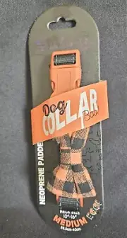 Dog Collar Bowtie By Whimsy Size Medium Happy Halloween Orange & Black Plaid New