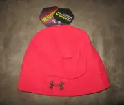 Under Armour Boy's Infrared Storm Red Soft Fleece Beanie; New