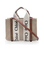 Chloé Leather Trim Canvas Tote