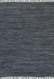 Hand Made Flatwoven Leather Grey Nomadic Design Floor area Rugs Runners and Circ