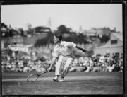Cliff Sproule returning a low volley during a Davis Cup tennis mat- Old Photo