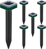 Mole Repeller Solar Powered | Solar Powered Ultrasonic Snake Repeller - 6X Waterproof Deterring Stakes, Repelling Device Spikes for Yard, Garden, Lawn