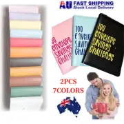 2X Saving Money 100 Days-Envelope Challenge Binder Budget Savings Challenge Book