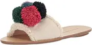 [Loeffler Randall] Women's Gabi (Canvas Pom) Flat Sandal