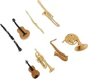 Intricate Mini Saxophone Trumpet Flute Violin Guitar Models Mini House Decor Musical Toy Collection