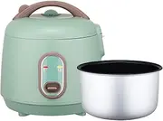 Electric Rice Cooker, Mini Rice Cooker Circulation Heating Plastic for Kitchen (Green)