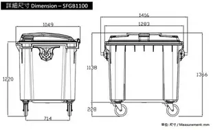 【工廠直營】1100公升垃圾子母車桶-台灣製 子母車桶 子車桶 子母車 垃圾桶 資源回收桶