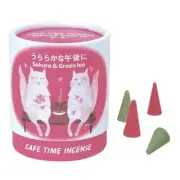 CAFE TIME INCENSE - BRIGHT AFTERNOON(Cherry Blossom & Green Tea)10 cones Incense