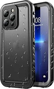 SPORTLINK Compatible with iPhone 13 Pro Waterproof Case - Full Body Shockproof Dustproof Phone Screen Protector Rugged Waterproof Case for iPhone 13 Pro 6.1 Inches (Black)